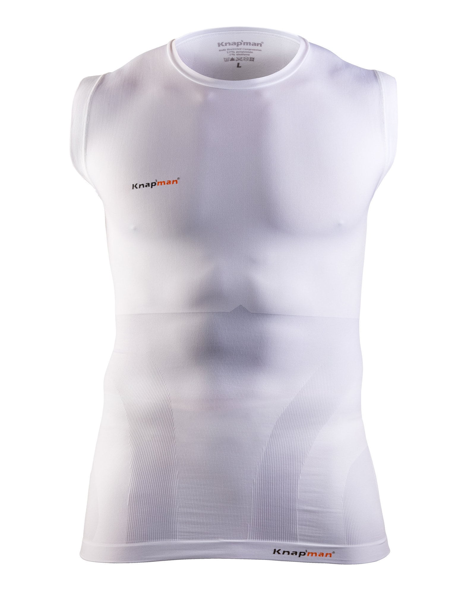 Knap'man Compressieshirt Sleeveless Wit