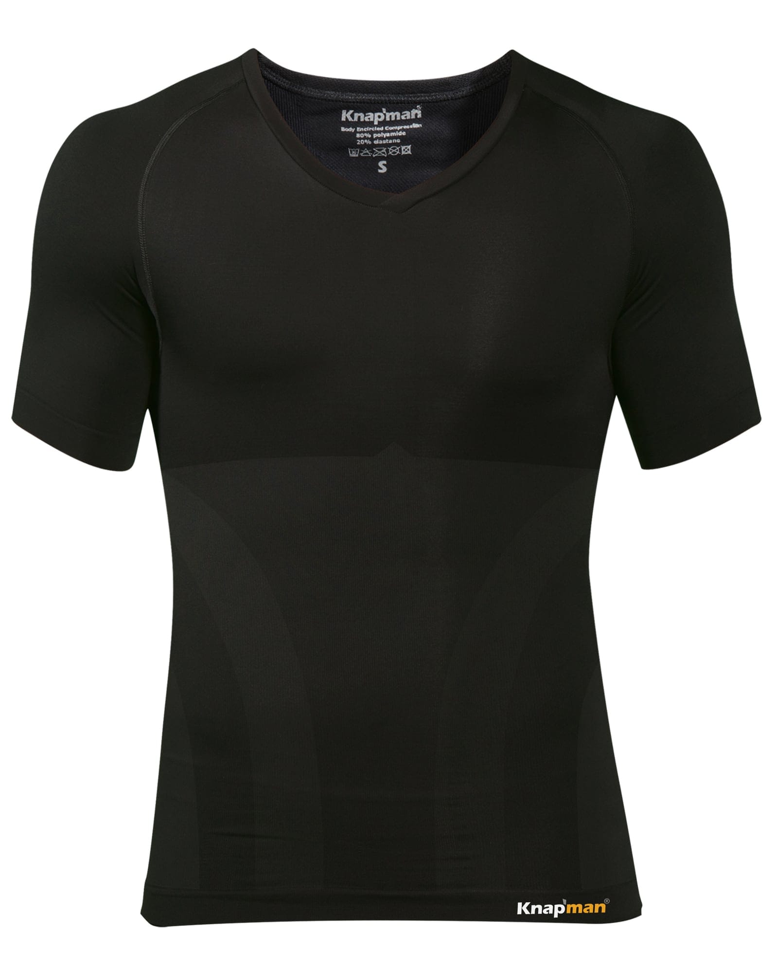 Knap'man Compressieshirt V-hals UltraThin Zwart