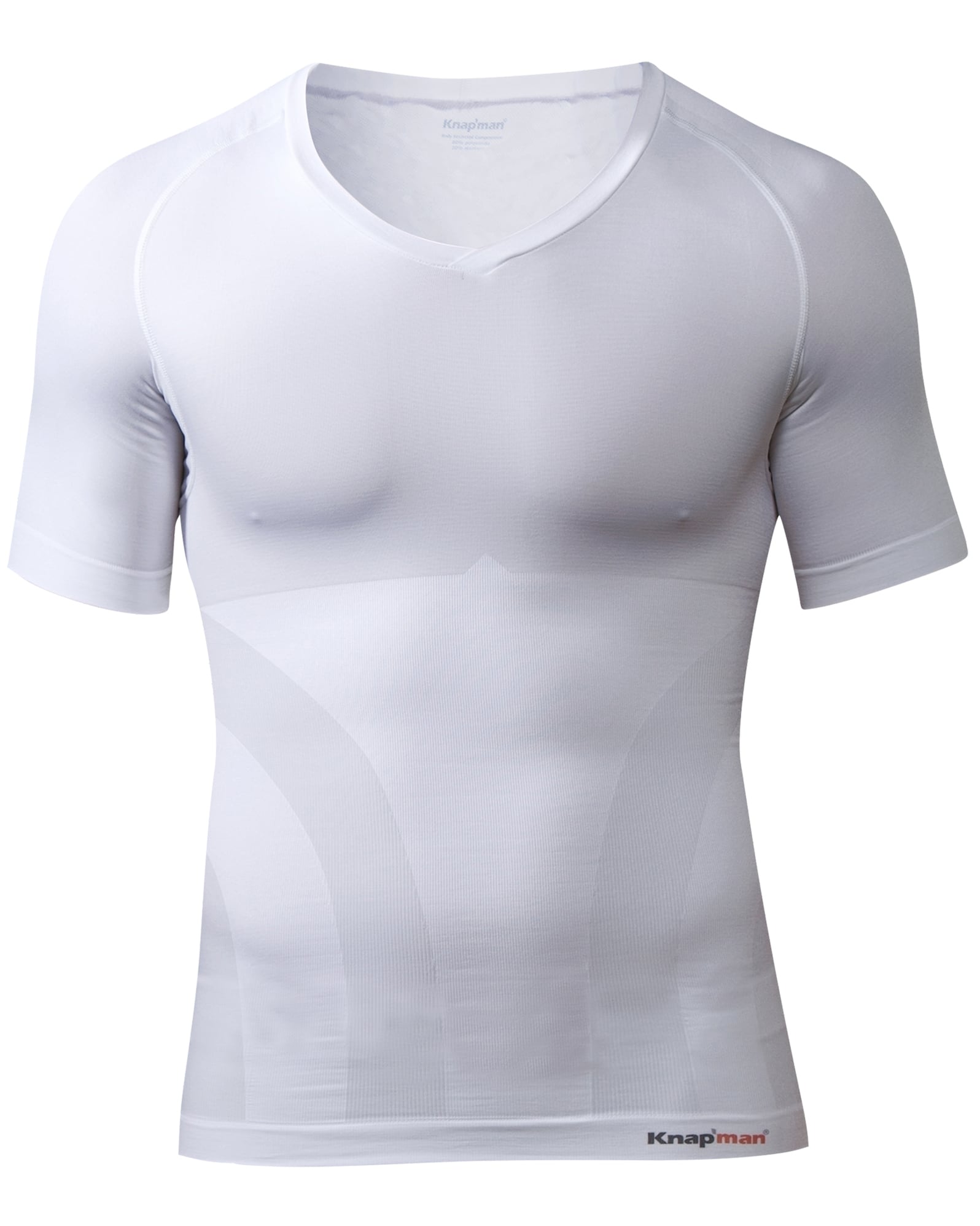 Knap'man Compressieshirt V-hals Wit