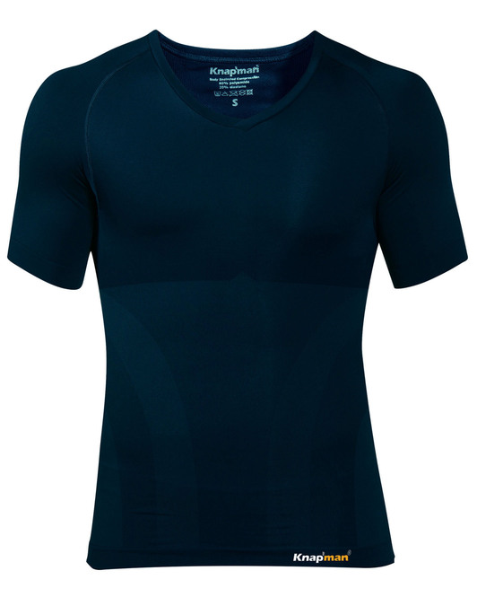Knap'man Corrigerend V-hals Shirt Navy Blue | 2.0 Version