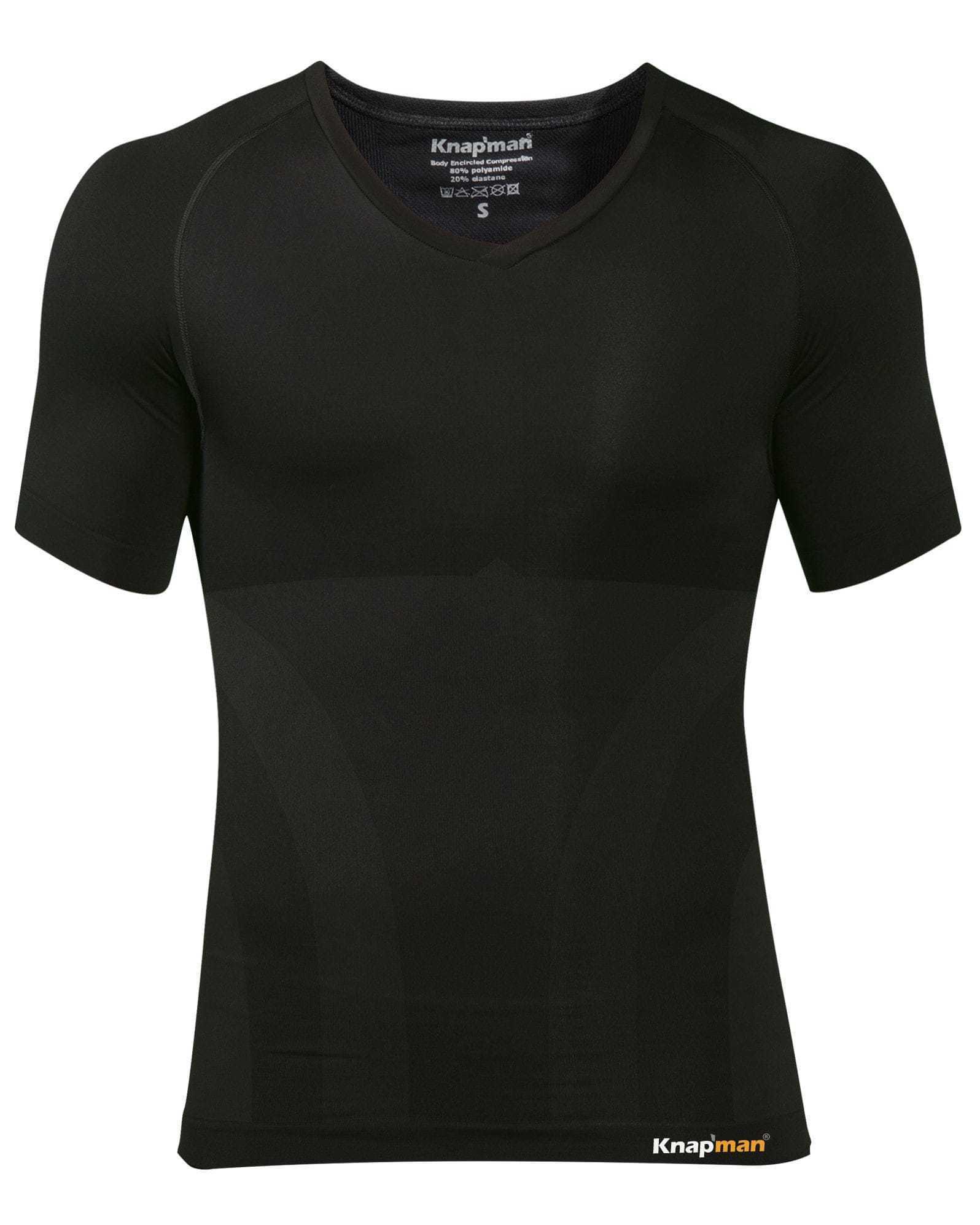 Knap'man Corrigerend V-hals Shirt zwart | 2.0 version